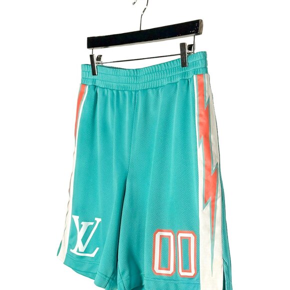Louis Vuitton Turquoise Blue Amen Break Basketball Mesh Shorts - Picture 2 of 10